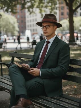 Lancaster Brown Wool Fedora Hat with Rust Band